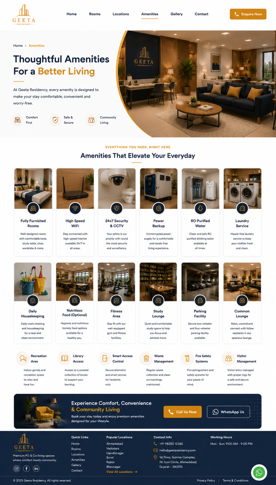 Amenities Page